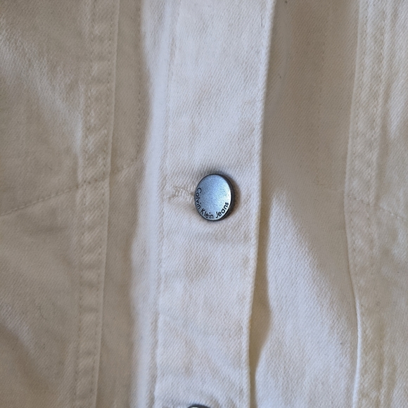 Calvin Klein White Denim Jacket - Picture 3 of 4